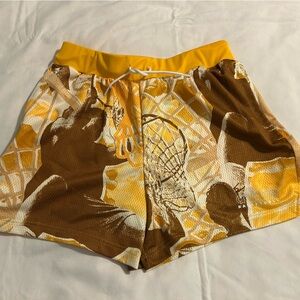 Adidas Yellow and Brown Basketball Shorts